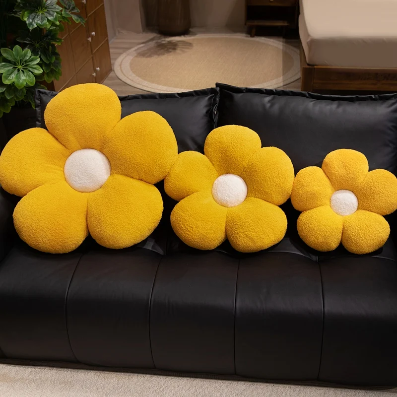 Cuscino Morbidissimo a Forma di Fiore in 4 Colori, Cuscino Decorativo Nordico Realistico, Morbido Cuscino a Forma di Girasole per Ragazze