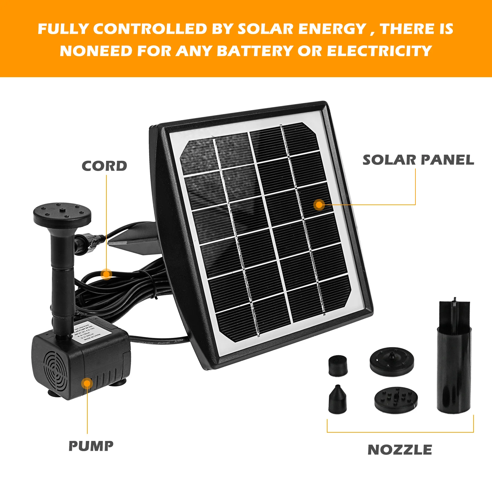 

1Set Solar Fountain Water Pool Pump Garden Decoration Solar Pond Fountain Kit Garden Pond Decoration