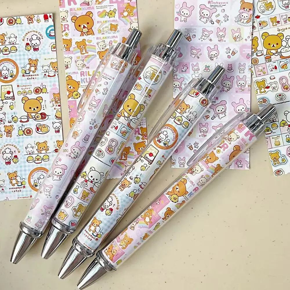 Rilakkuma Rabbit Press Gelstift, hoher Farbwert, niedlicher Ins-Style, 0,5 mm, universeller Pinselschreiber für Studenten, geschmeidiges Schreiben, langlebiger schwarzer Stift – Detail 9