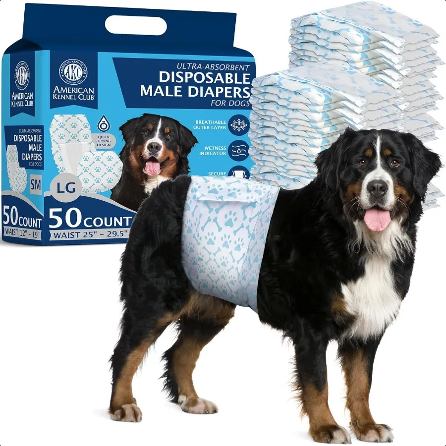 

Male Dog Wrap Diapers with Wetn Indicator Large 50 Count