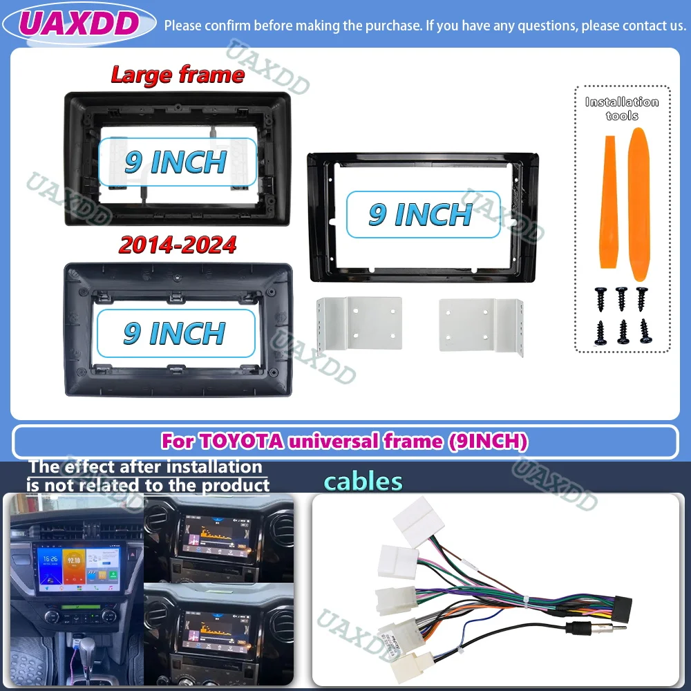 For 2014-2024 Toyota universal Frame Auris 9INCH Radio Android Frame Car Panel Center Fascia Adapter Player Multimedia Dashboard