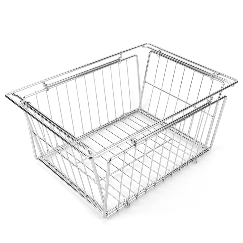 

A25F-Stainless Steel Camping Drain Basket Storage Basket Multifunctional Folding Basket For Table Side Expansion Rack