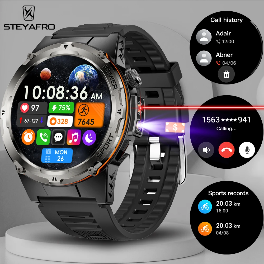 Ultimate Smartwatch with Infrared Laser Ultraviolet Lamp Fitness Tracker NFC IP68 Water-Resistant Outdoor Watch For Android iOS