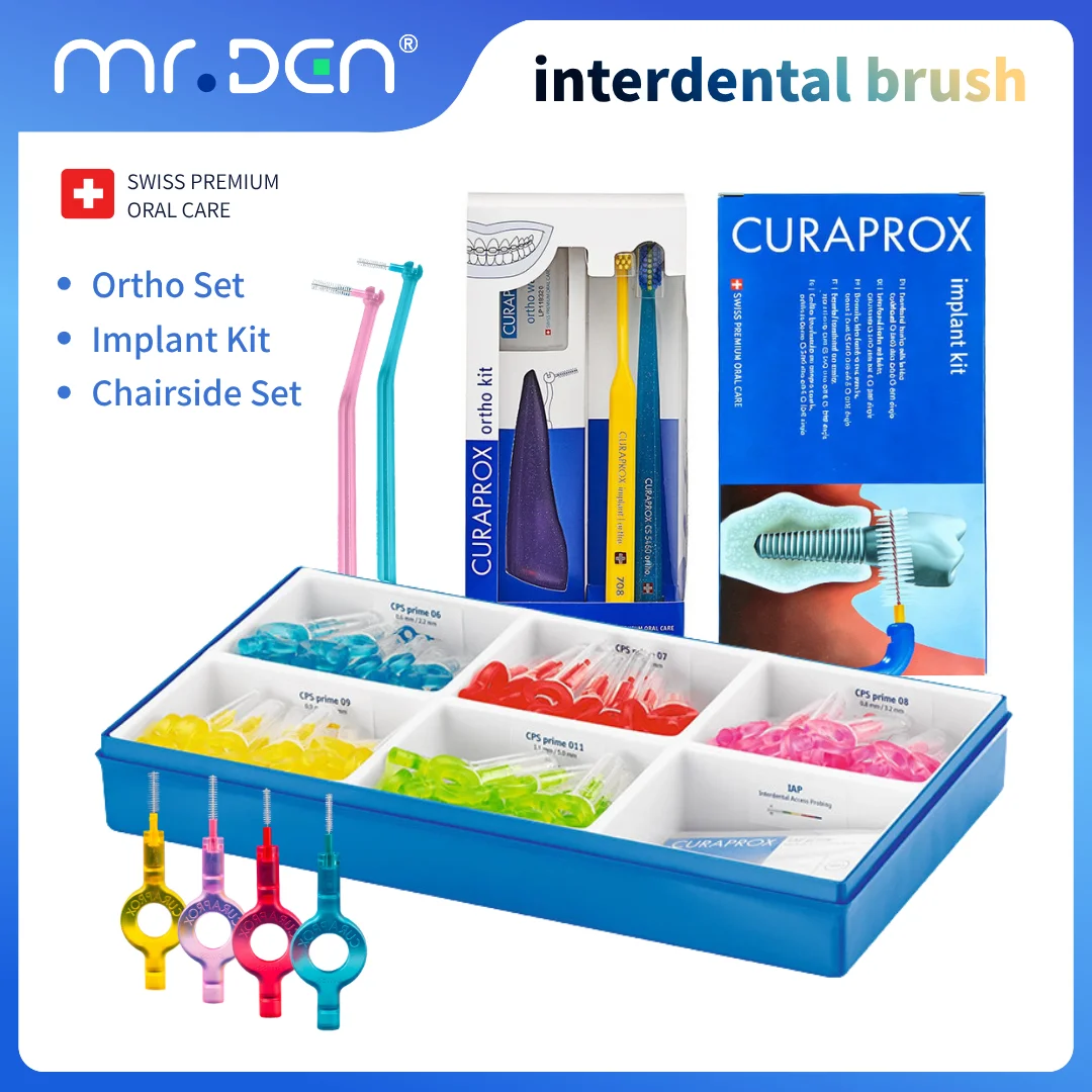 Curaprox Implant Care CPS Prime Interdental Brushes & Chairside CPS 06-011 Set Orthodontic Implant Home Clinic Oral Cleaning Kit