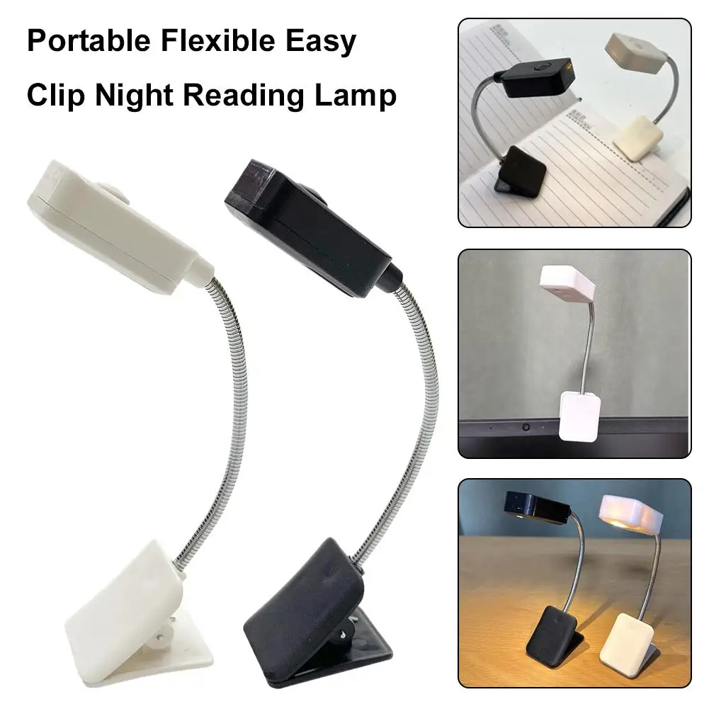 

New Warm Light Reading Lamp Mini Portable Study Lamp Light Use Clip Bedroom V0i0