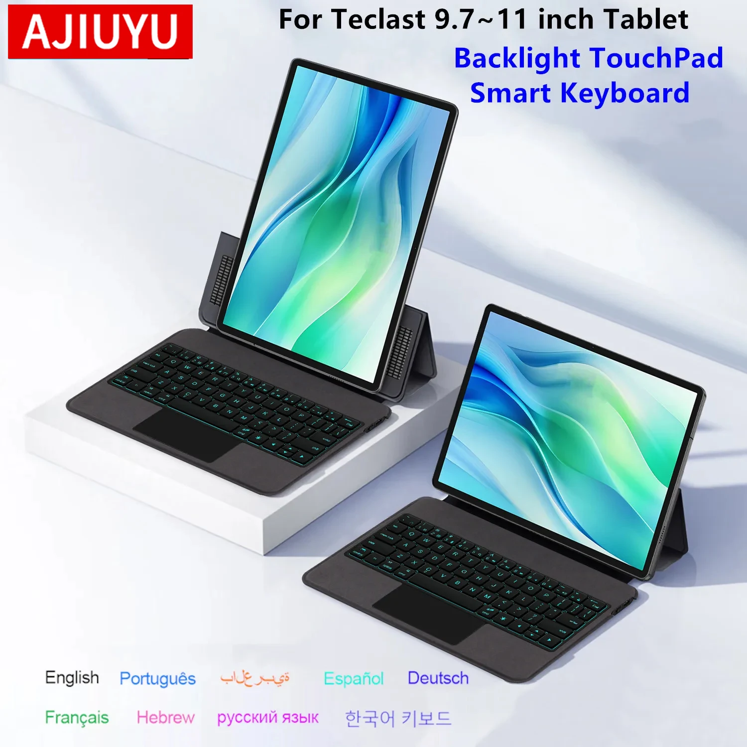 Backlight Keyboard Case For Teclast P30 T P30T P33 P50 P50S M50S T50HD T50 Max M50 Pro 10.1 inch Tablet PC Stand Cover Folio