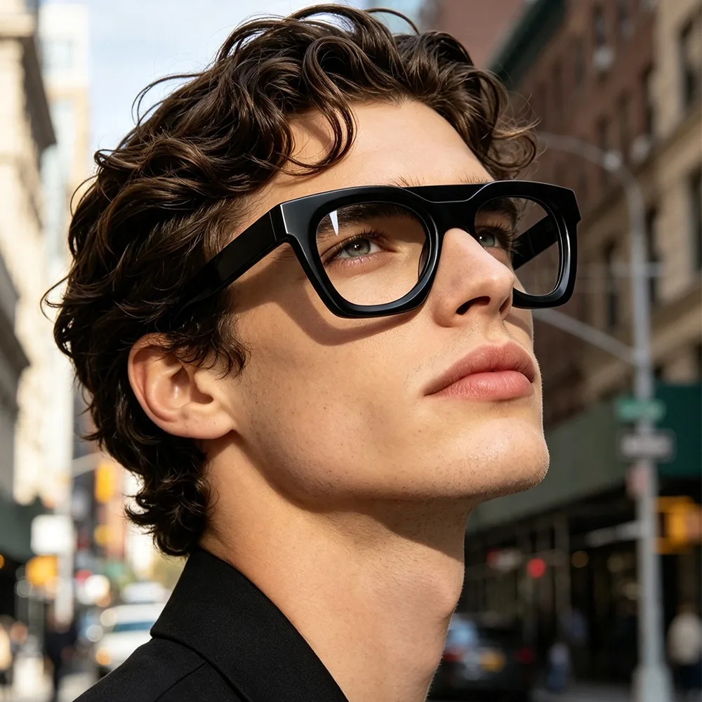 Acetate Eyeglasses Frame Men Retro Square Japanese Handmade Spectacles Hand Made Glasses Vintage Women Eyewear