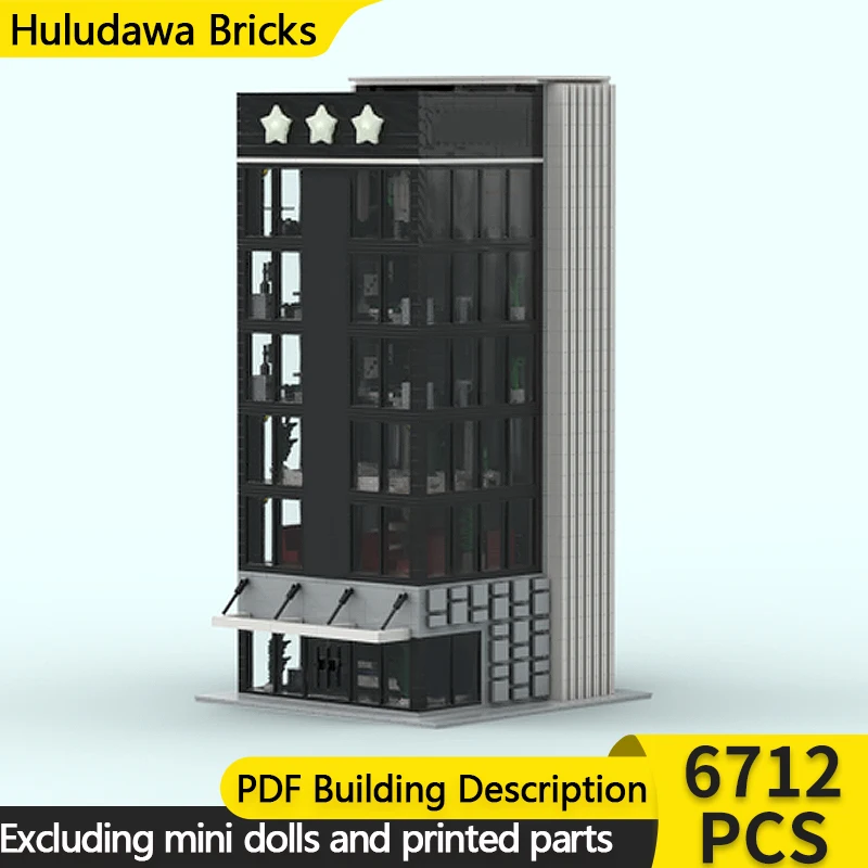 

Модель City Street View MOC, строительные кирпичи, международный роскошный отель, модульная технология, детский праздничный подарок, сборный игрушечный костюм