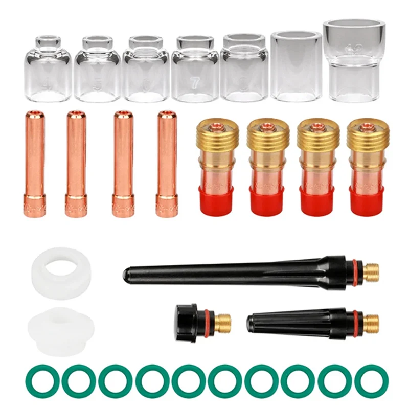 

AA81-TIG Сварочная горелка Аксессуары для сварочной горелки TIG Короткая газовая линза Чашка из пирекса 2,4 мм