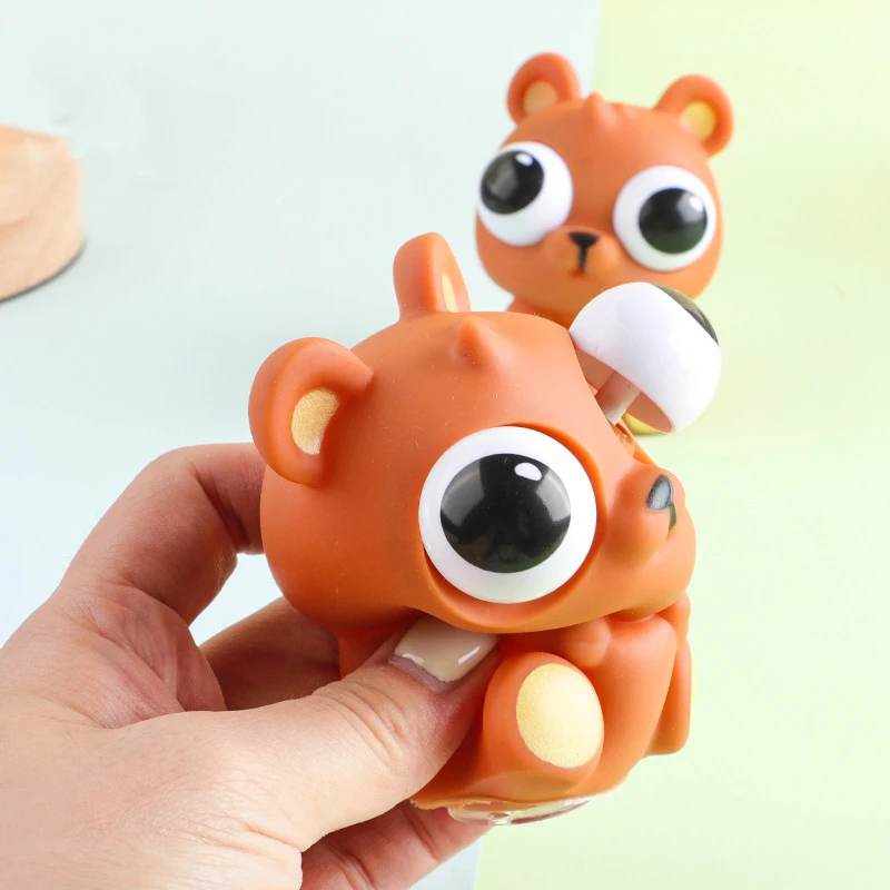 Knijp Fidget Beer Speelgoed Grappige Beer Googly Eye Barstende Schattige Dieren Antistress Decompressies Vent Speelgoed Nieuwigheid Kinderen Verjaardagscadeau