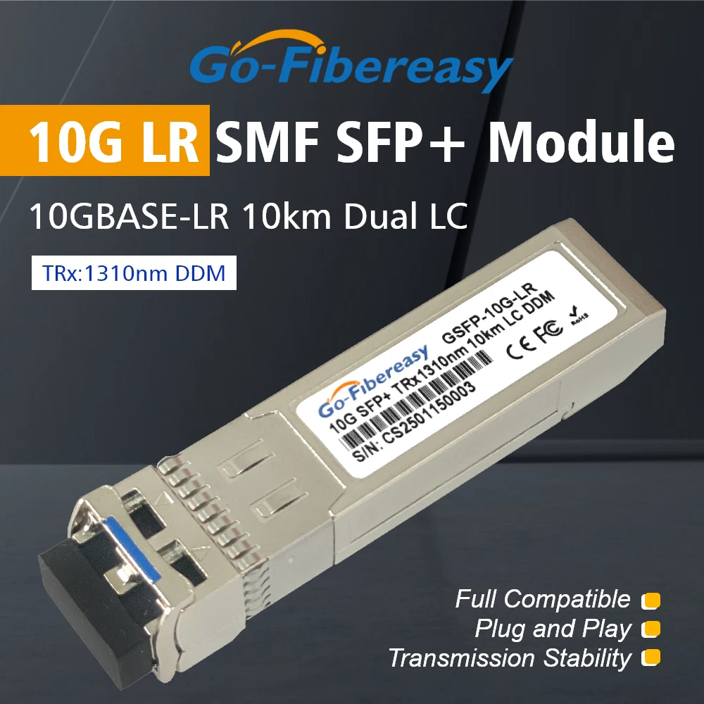 

Трансиверный модуль SFP 10Gb LR LC 10км/20км, одномодовый, TRx1310nm, совместимый с Cisco/Mikrotik/Juniper/Intel, для оптоволоконных коммутаторов
