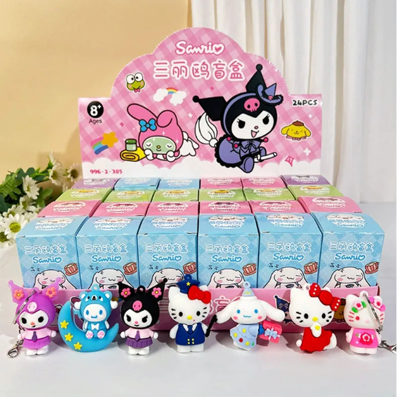 2025 * Anime Sanrio Hello Kitty Kuromi Portachiavi Ciondolo Figure Pokemon Pikachu Portachiavi Cieco Scatola Giocattolo Per I Bambini Regalo Di Natale