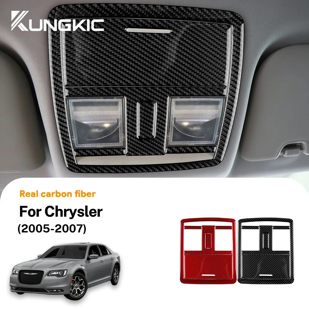 

Car Reading Light Panel for Chrysler 300 300C 2005 2006 2007 Real Soft Carbon Fiber Sticker Interior Trim Accessories