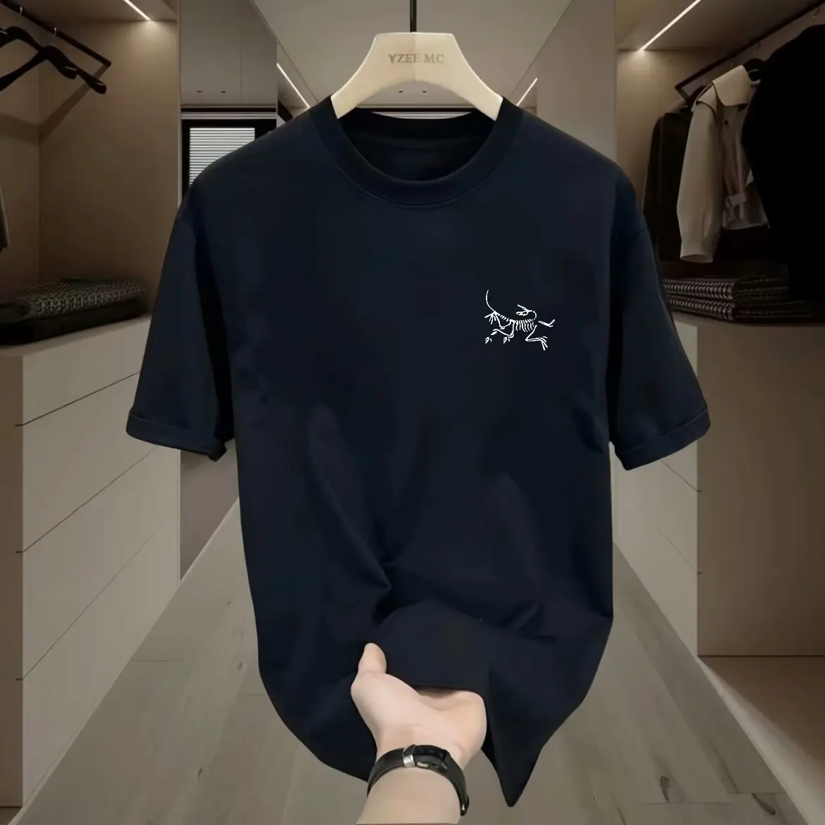 

Свободные, большие размеры, простые футболки с принтом для мужчин и женщин, высококачественные футболки из чистого хлопка Niaojia, повседневные рубашки с половиной рукавов