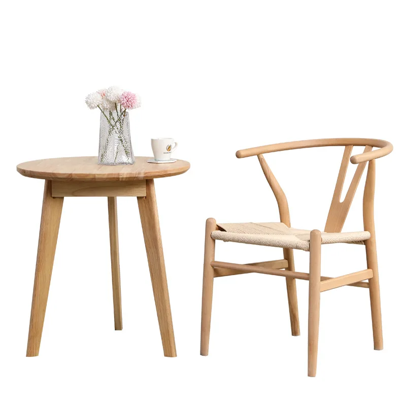

Wooden simple dining chair Beech y chair Dining chair Leisure foreign trade ash wood meal