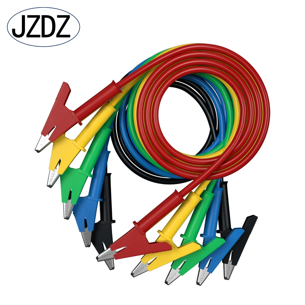 JZDZ 200CM 5pcs 4mm Alligator Clips to Alligator Clips Multimeter Test Leads Cable Line Jumper Wire Electrical Test Tools 70036