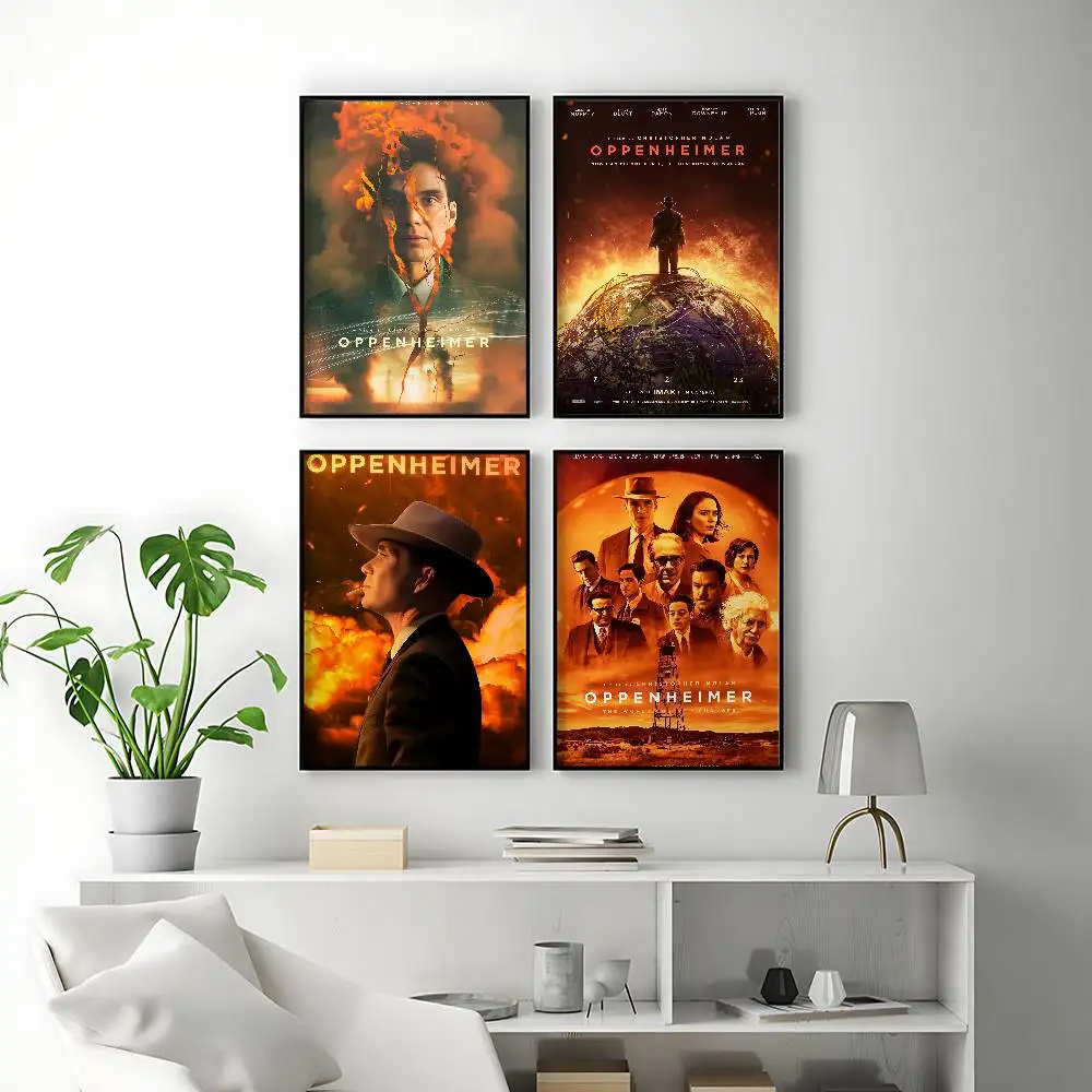 Iconic Movie Oppenheimer Posters Premium Self-Adhesive No Residue Wall Sticker for Home Office Bar Decor