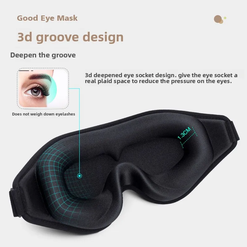 3D Contoured Sleep Eye Mask, Light Blocking, for Men & Women, Travel Eye Protection Mask