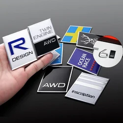 Aluminum Car Body Side Fender Trunk Decoration Sticker Badges For Volvo Rdesign T6 AWD C30 C70 V40 V60 S70 XC90 XC60 Car Styling