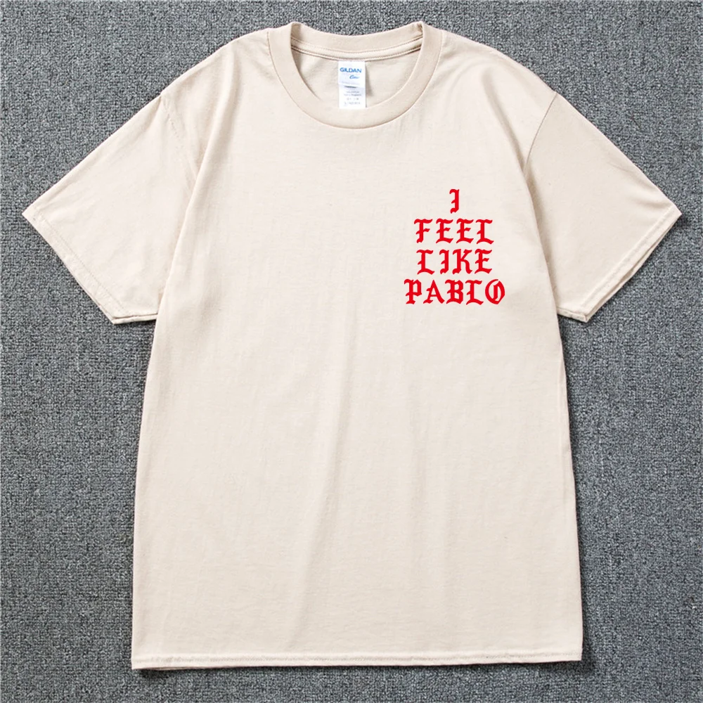 Kanye West I Feel Like Pablo T shirt Men Streetwear Social Club Rapper T-Shirt Round Neck 100% Cotton Casual Pablo tshirt homme