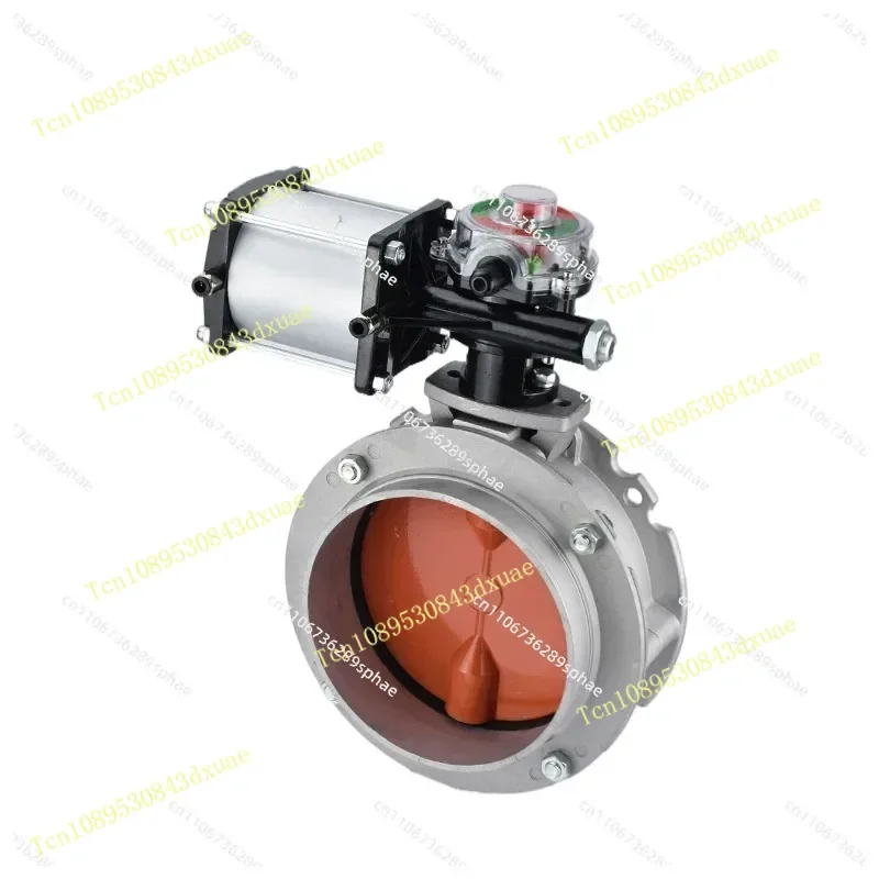 V2FS cement mixing plant butt-erfly valve aluminum alloy flange pneumatic powder du-st butt-erfly valve DN200 250 300