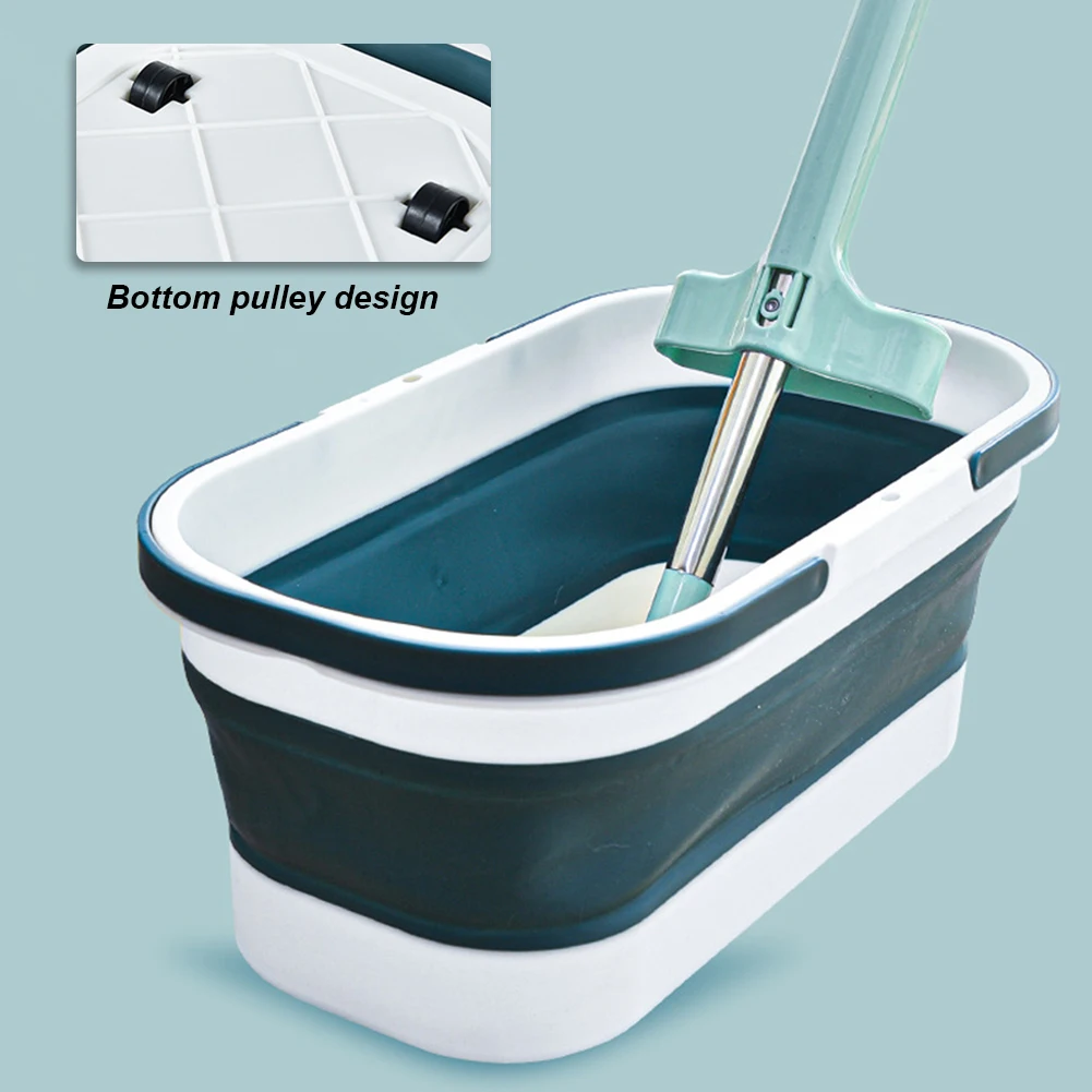 Foldable Mop Bucket Camping Folding Bucket with Handle Space-Saving Washing Basin Collapsible Buckets Bathroom Cleaning Tool