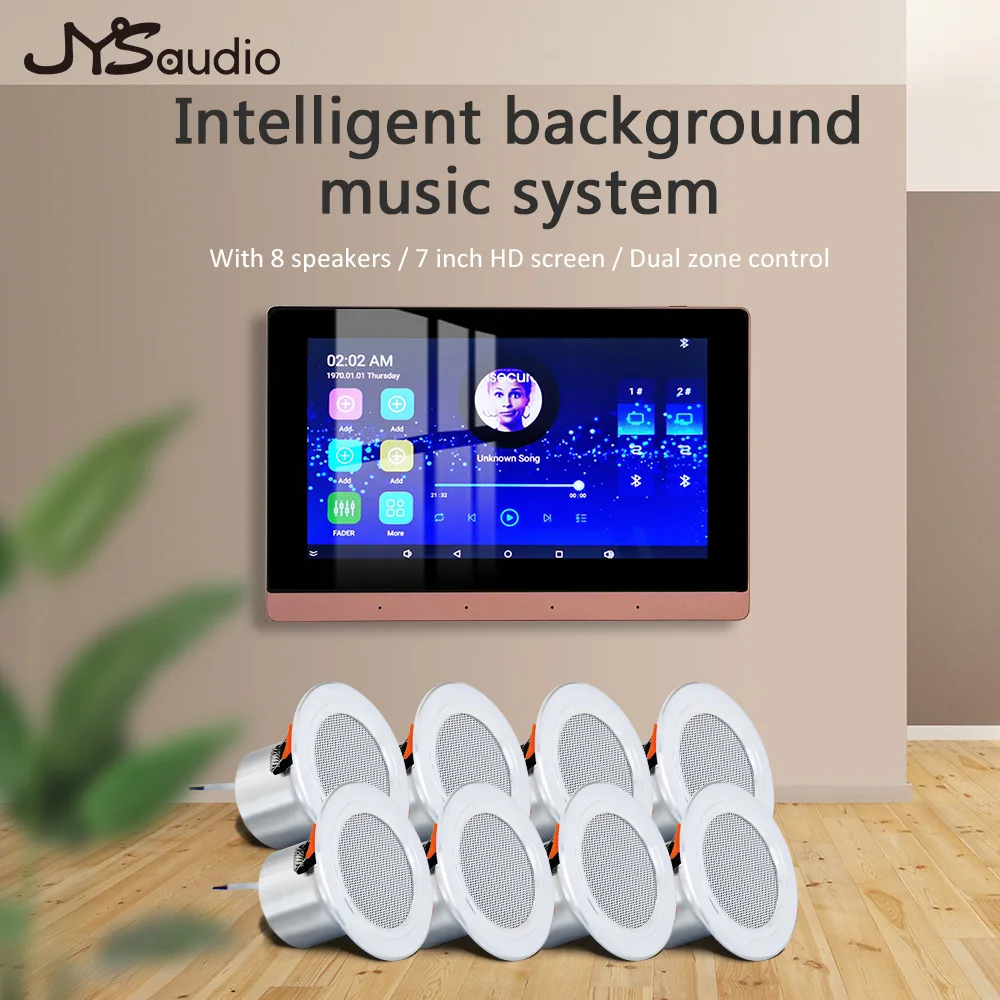 Smart Home Theater Sound Amplifier WiFi Bluetooth In-wall Android Music Panel Stereo Mini Ceiling Speaker Set Hotel Residential