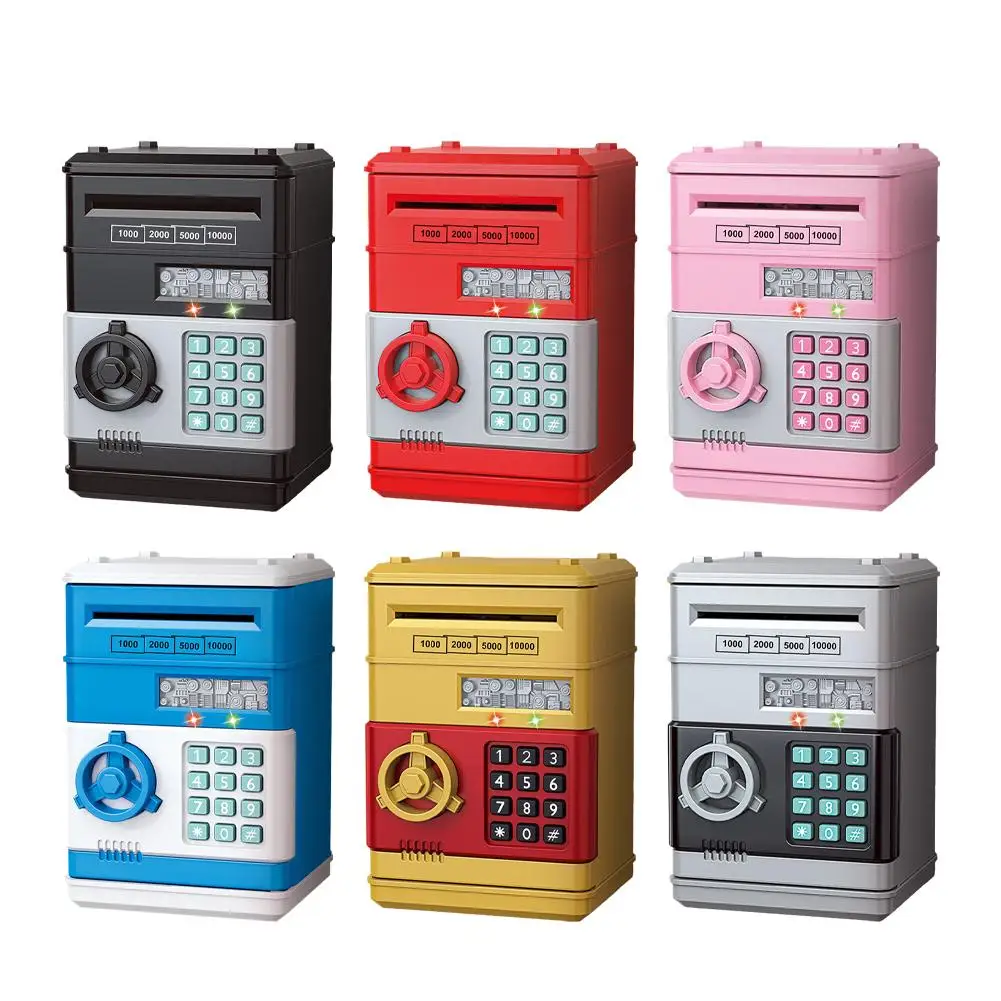 自動貯金箱 ミニ金庫 コイン 現金貯金箱 パスワードカウンターコード キーロック コインバンク ATM パスワード貯金箱