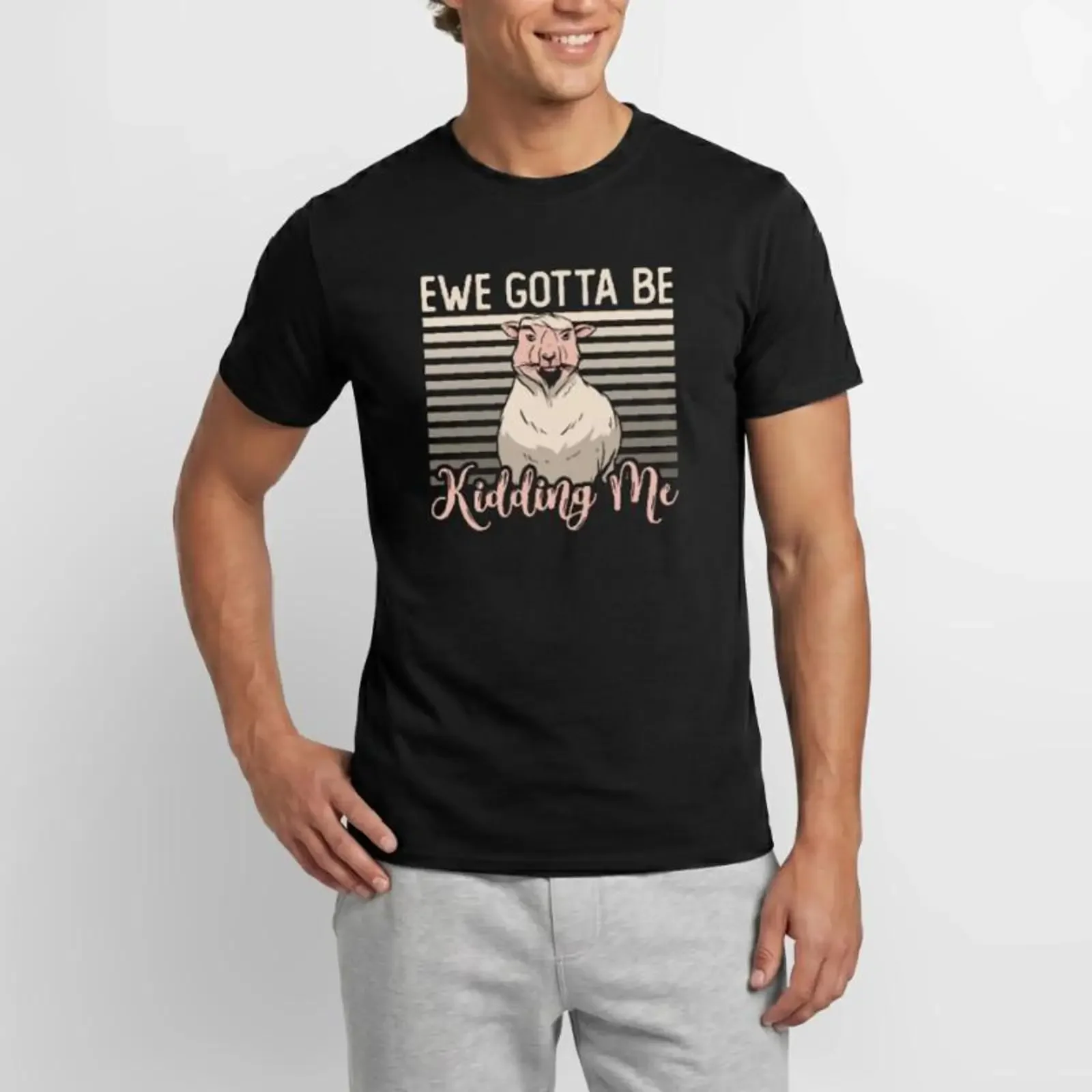 Sheep And Goat Farming Ewe Gotta Be Men's T Shirt vintage Washed designer clothes Stylish Top For Everyday Wear Soft graphic