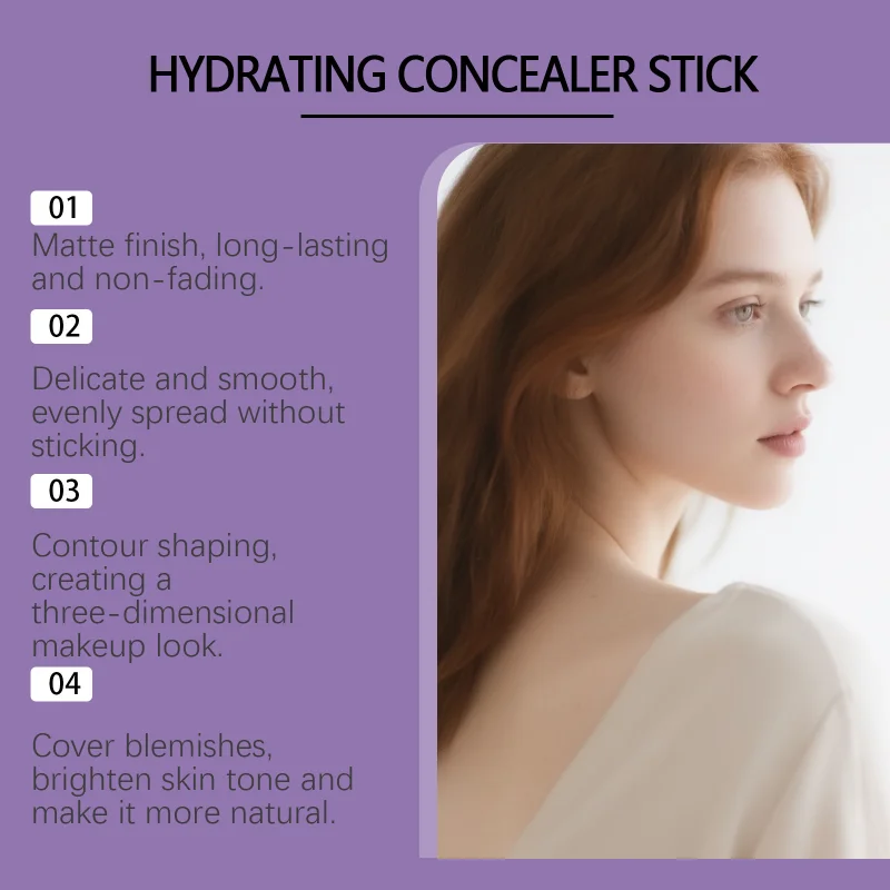 Bâton correcteur ivoire naturel hydratant léger visage moyen point culminant Contour couleur tenant bâton de maquillage pour le contour naturel