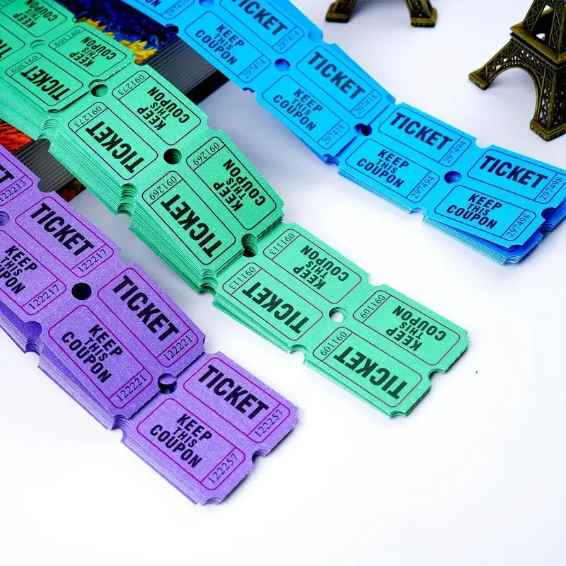 200pcs Multi-Color Raffle Tickets - Perfect for Events, Carnivals, Classroom Prizes & Fundraisers (Numbers 1-50,000 Assorted)