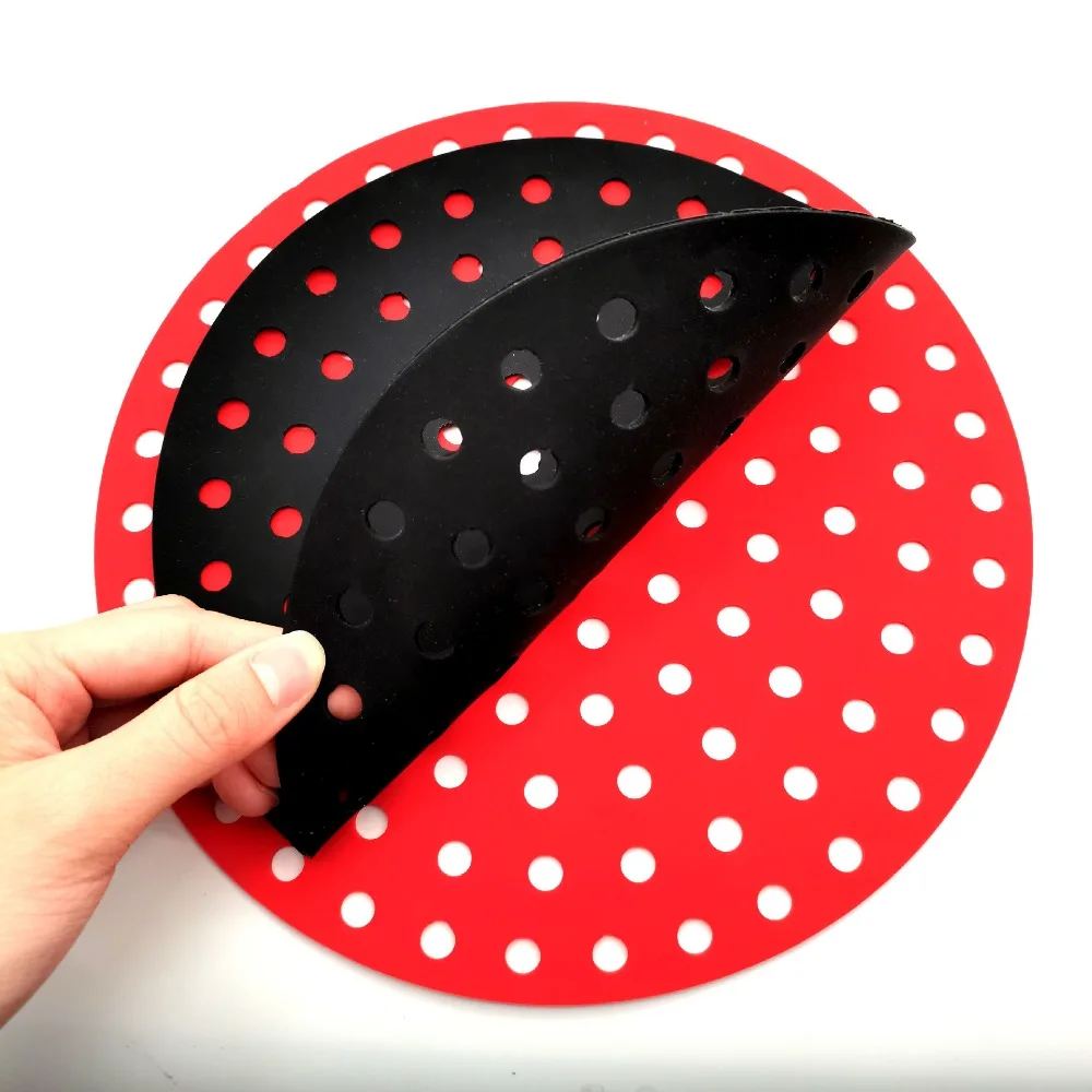 Wiederverwendbare Antihaft-Silikon-Backmatte für Heißluftfritteuse, Küchen-Kochunterlage für Kuchen, Grillen, Ölauffangschale, Backwerkzeug