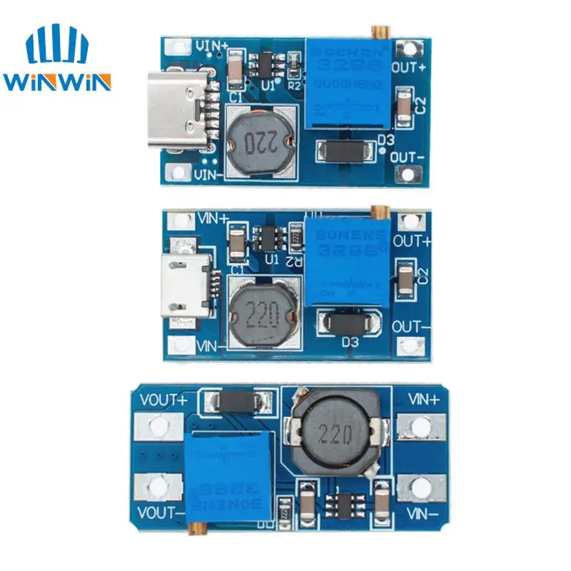 1pcs/10PCS MT3608 2A Max DC-DC Step Up Power Module Micro USB/Type-C USB Booster Power Module
