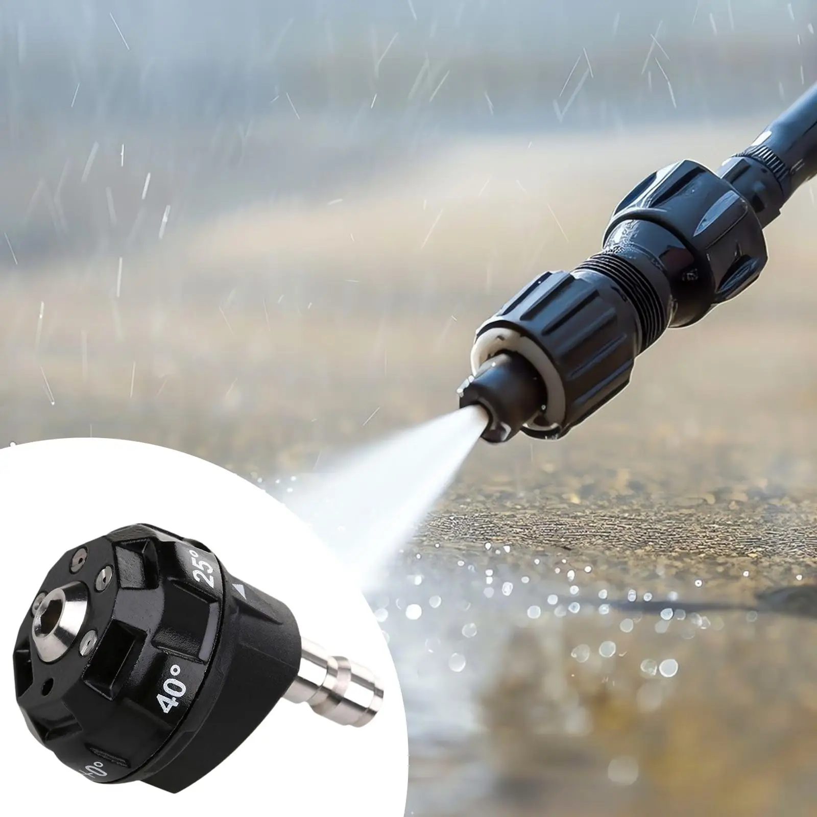 

High Pressure Washer Spray Nozzle 6 in 1 Adjustable for Driveway Car Patio