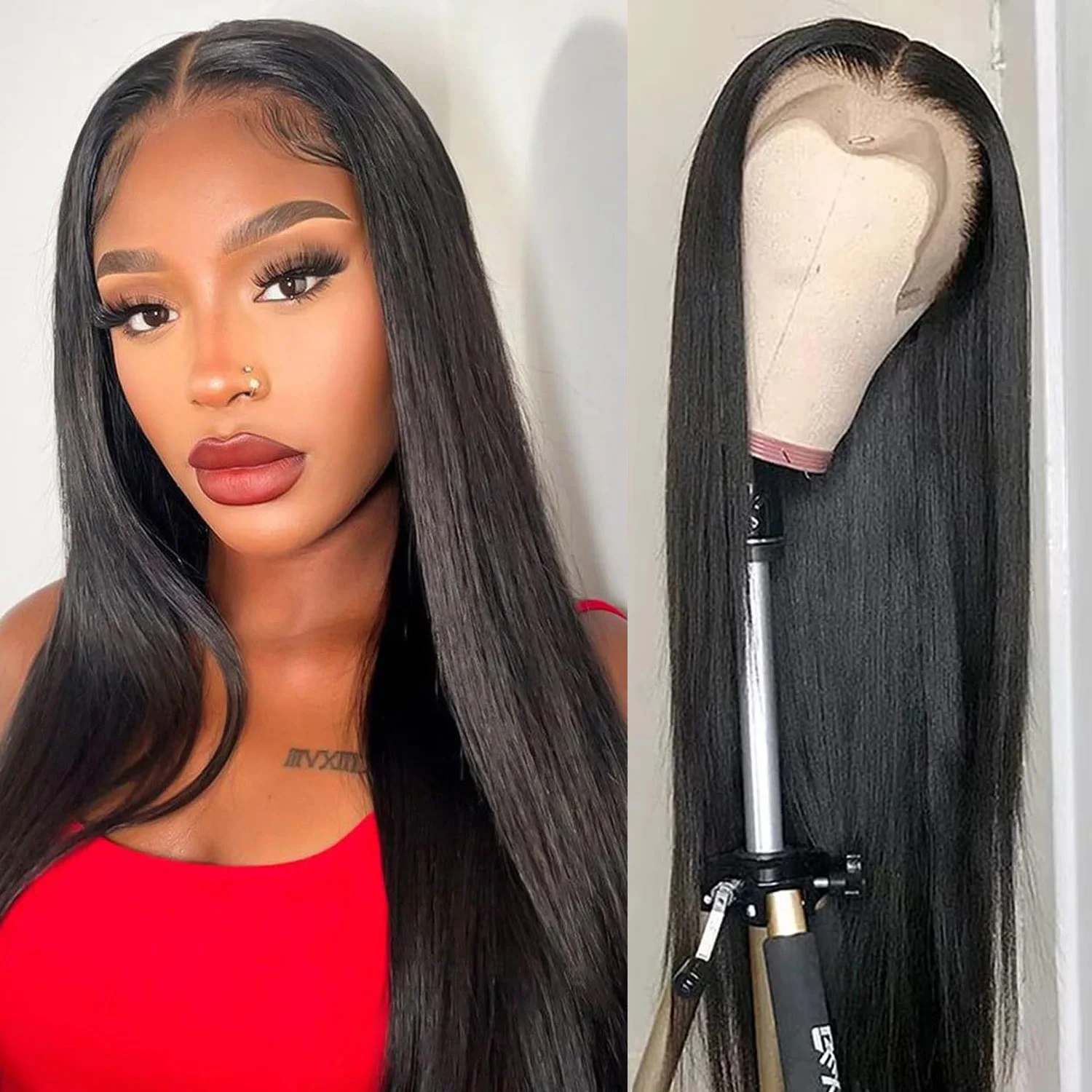 

Парик из 100% натуральных волос с Т-образной кружевной основой, прямой, 13x5x1, 13x6x1, 16-30 дюймов, волосы Реми, плотность 180%, черный цвет