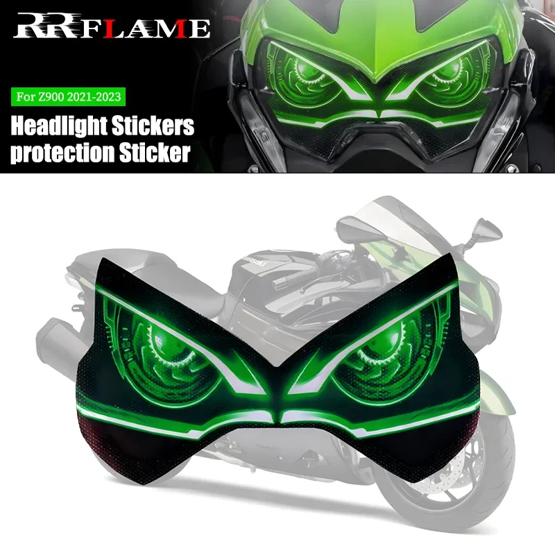 

Suitable for Kawasaki Z900 Z 900 2021-2023 protective sticker motorcycle accessories 3D front fairing headlight sticker
