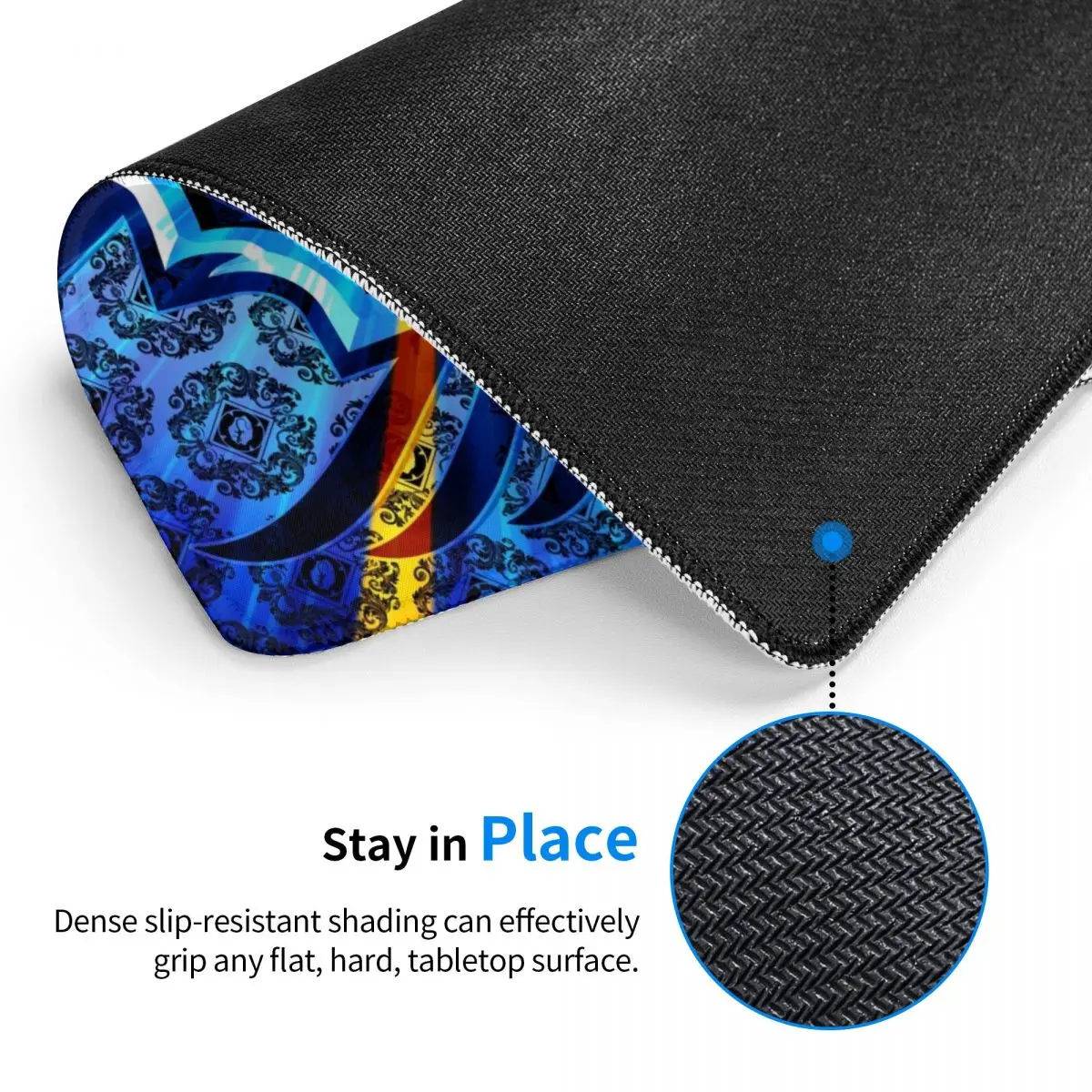 974 Reunion Island Mouse Pad Waterproof Mousepad with Stitched Edge Non-Slip Rubber Maveli Coat of Arms Gaming Computer Desk Mat