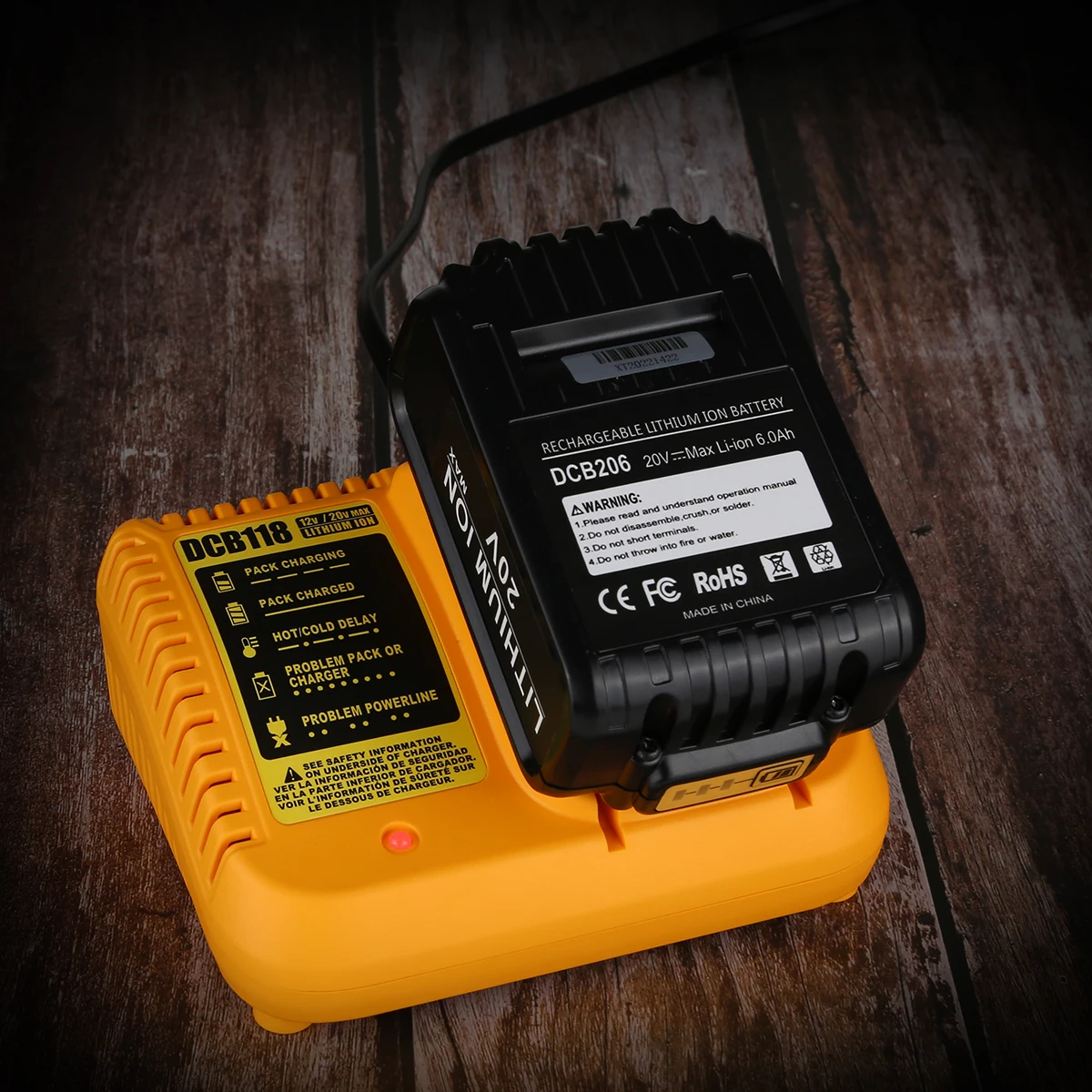 DCB118 DCB112 Lithium Battery Charger For Dewalt 10.8V 12V 14.4V 18V 20V DCB206 DCB205 DCB204 DCB203 DCB120,DCB107 DCB115 DCB105