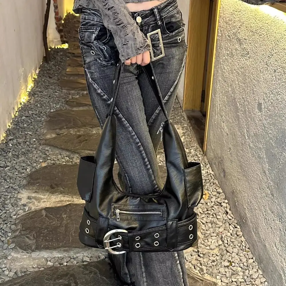

Personality Metal Stud Rivet Shoulder Bag Spicy Girl Sweet Cool Y2k Underarm Bag Punk Style Retro American Style Tote Bag Lady