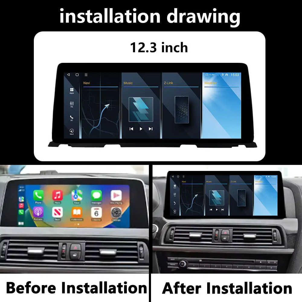 12.3 بوصة Android15 اللاسلكية Carplay لسيارات BMW 6 Series F06 F12 2010-2017 سيارة مشغل وسائط متعددة GPS Navi DSP 4G WiFi BT أدوات السيارات #6