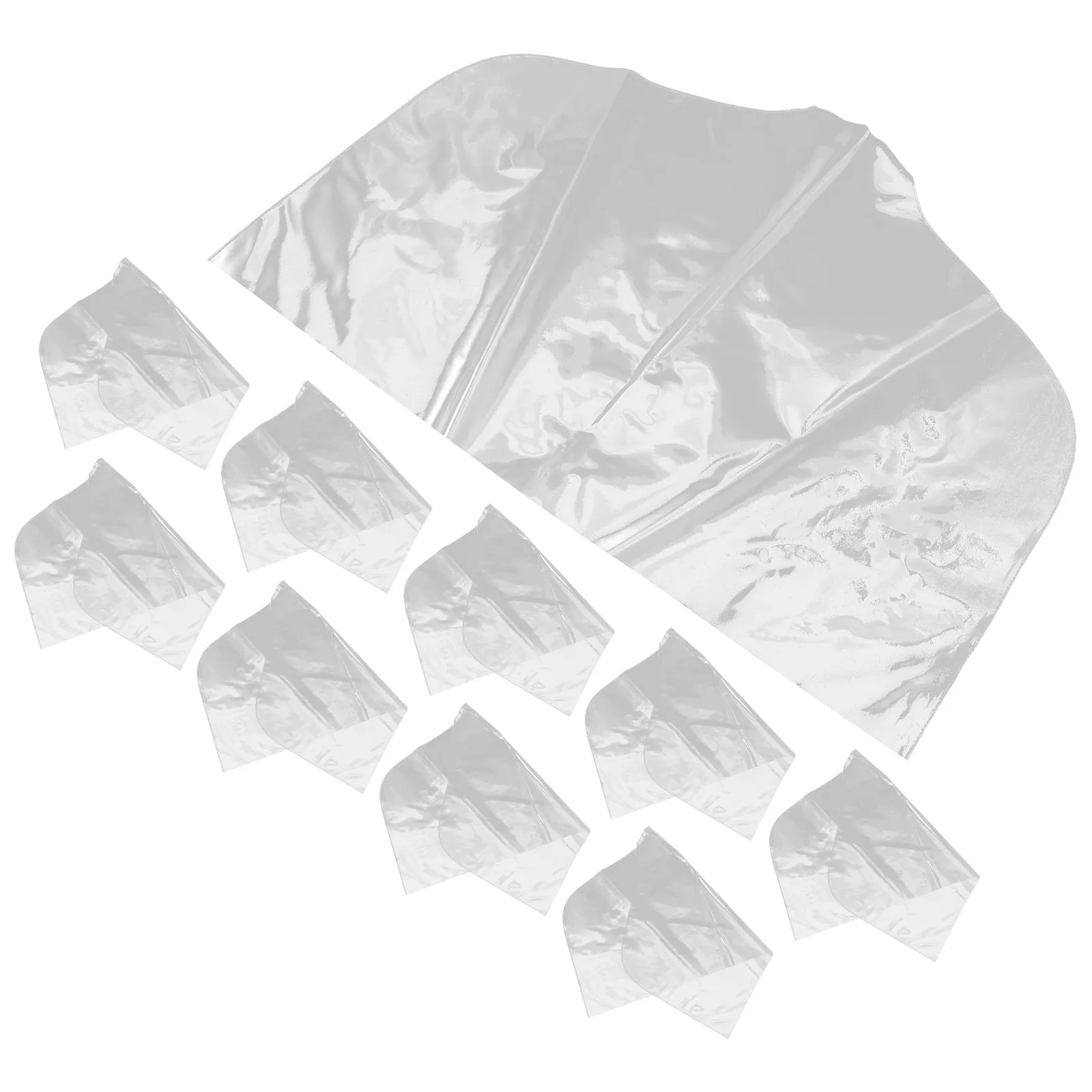 

10Pcs Foldable Clear Plastic Clothes Shoulder Covers Hanging Garment Bags for Seasonal Clothing Storage Home Wardrobe Use