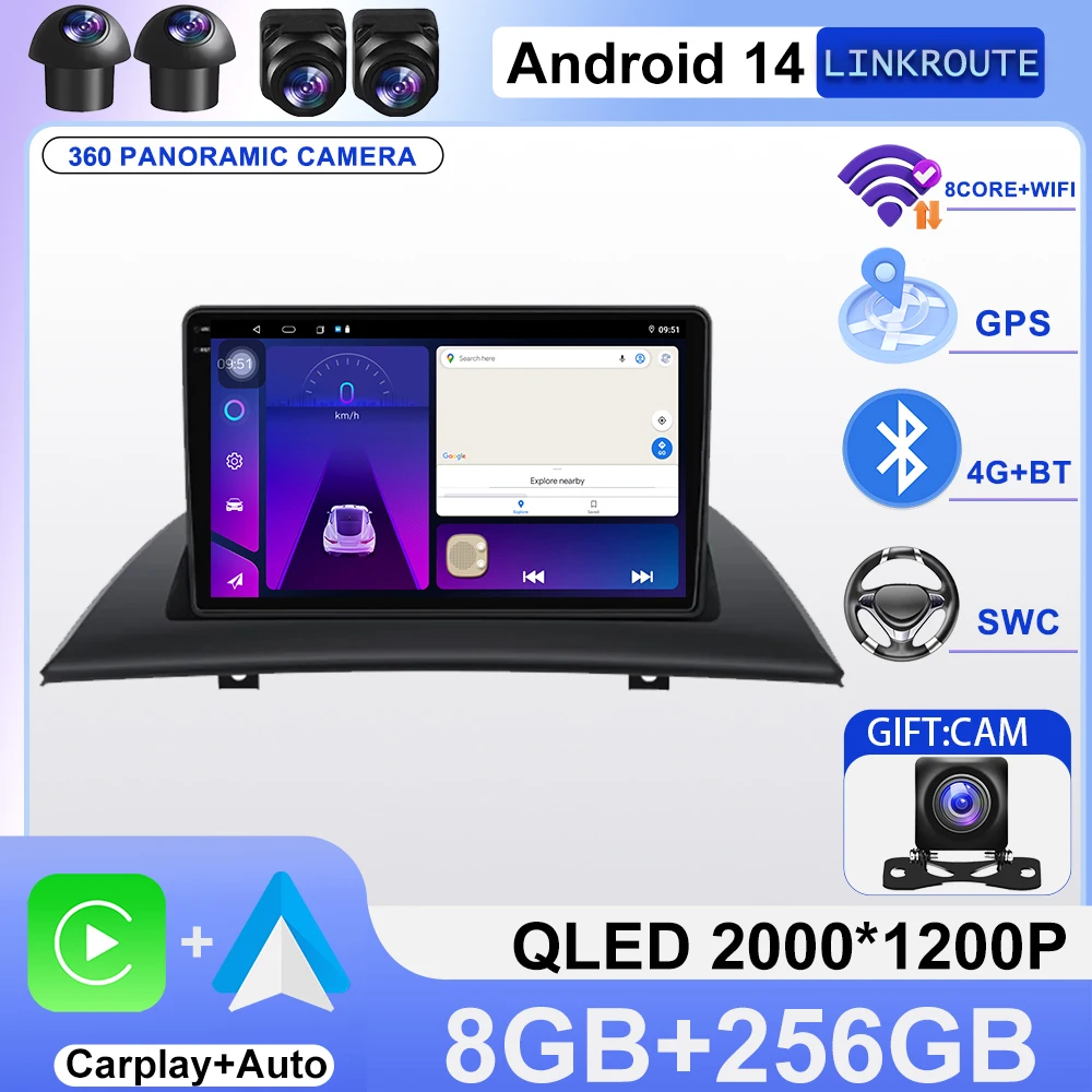 For BMW X3 E83 2004 2005 2006 2007 2008 - 2012 Car Radio Android 16 Navigation GPS Multimedia Player Stereo wifi+4G Carplay BT