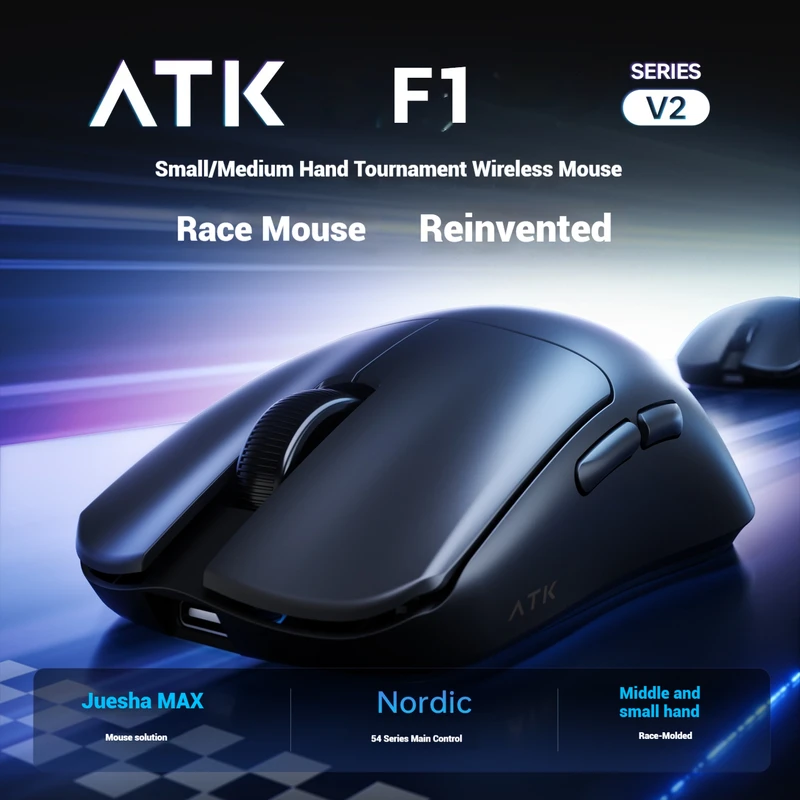 Mouse Gamer Sem Fio ATK Blazing Sky F1 V2 Ultimate Leve PAW3950Ultra — foto 2