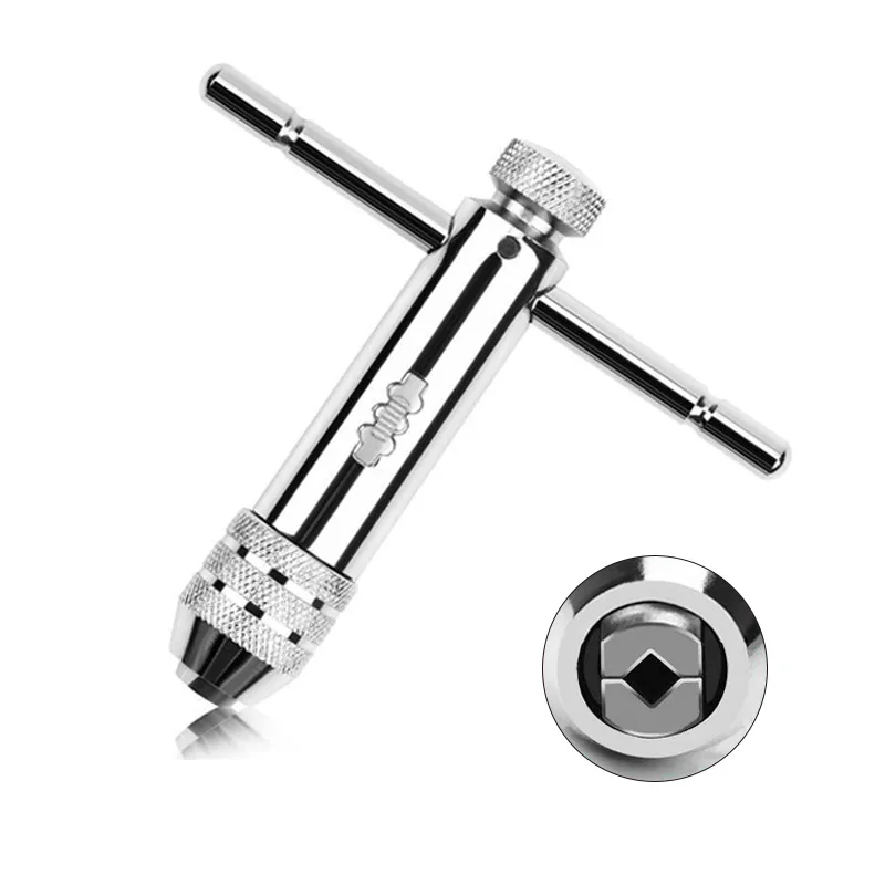 6Pcs/set  M1-M6 Tap Twister Set T-Handle Ratchet Tap Wrench Machine Screw Thread Adjustable Ratchet Tap Twister Tool