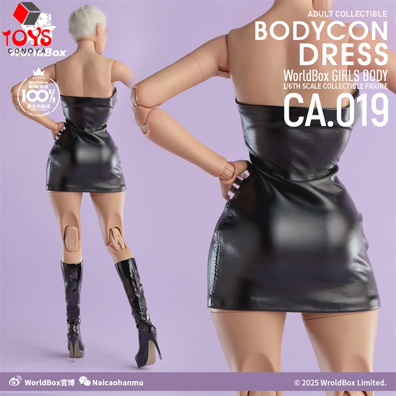 Worldbox CA019 1/6 trägerloser, figurbetonter Rock, schwarze Lederstiefel, Set, Kleidung, Modell, passend für 12-Zoll-Soldatin-Actionfigur-Körperpuppen