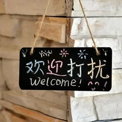 Hanging Signs Blackboard Creative Door Marker Mini Chalkboard Ornaments Wooden Shop Message Boards, Party Blackboards Decoration