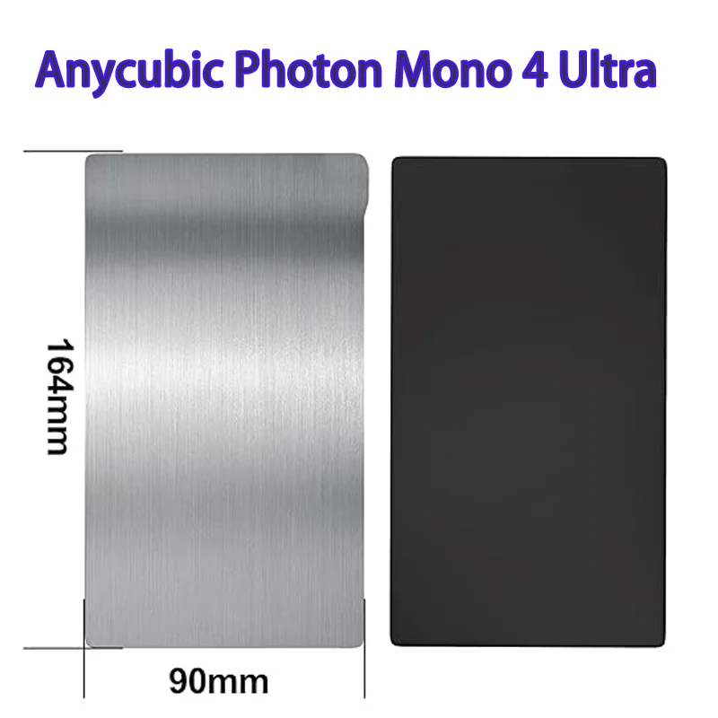 ENERGETIC Resin 3d Printer Build Plate 164x90mm Anycubic Photon Mono 4/Mono 4 Ultra Flexible Steel Sheet + Magnetic Base
