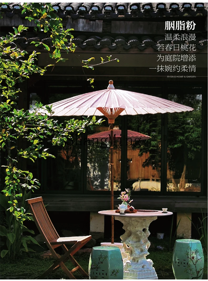 CL فناء حديقة المناظر الطبيعية في الهواء الطلق مظلة ورق زيتي في الهواء الطلق فيلا زن مظلة شمسية الرجعية #3