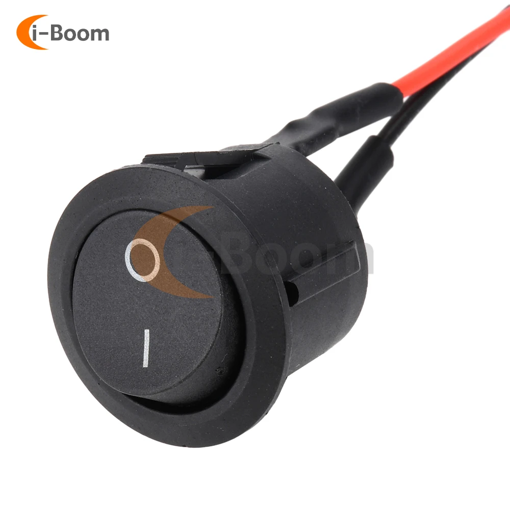 AC110V 220V 10A KCD1 Boat Switch Round Cat Eye Switch with Cord Power Switch Toggle Switch Recessed Installation