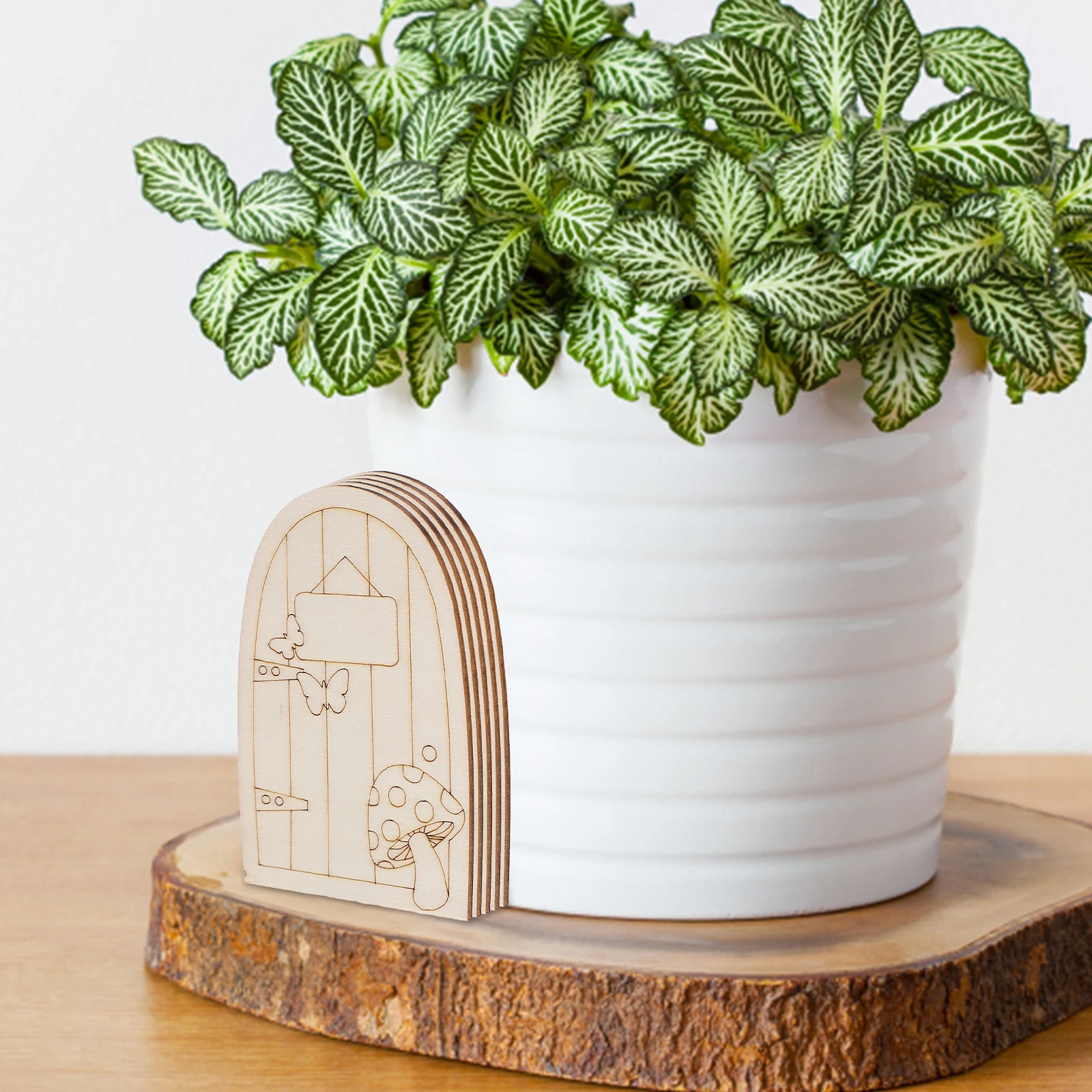 

12 Pcs Fairies Doors Dollhouse Mushrooms Decorate Decorations Fairy for Outdoor Wood Fairys